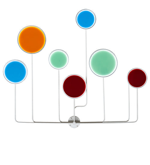 Meyda Lighting Paletta 71" LED White & Silver Metallic Wall Sconce With Multi-Colored Shade