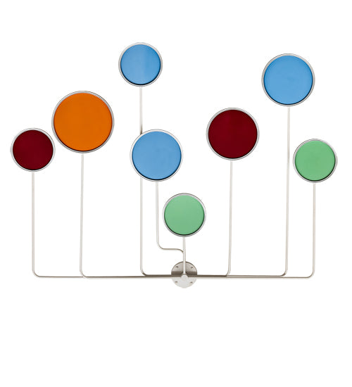 Meyda Lighting Paletta 74" LED White & Silver Metallic Wall Sconce With Multi-Colored Shade