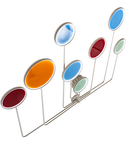 Meyda Lighting Paletta 74" LED White & Silver Metallic Wall Sconce With Multi-Colored Shade