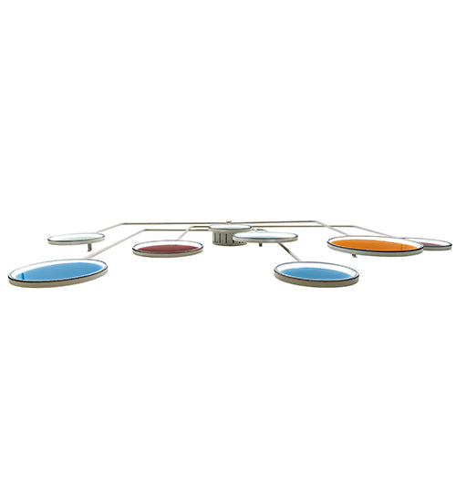 Meyda Lighting Paletta 74" LED White & Silver Metallic Wall Sconce With Multi-Colored Shade