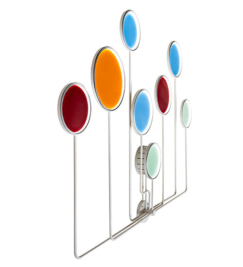 Meyda Lighting Paletta 74" LED White & Silver Metallic Wall Sconce With Multi-Colored Shade