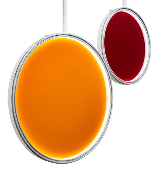 Meyda Lighting Paletta 74" LED White & Silver Metallic Wall Sconce With Multi-Colored Shade