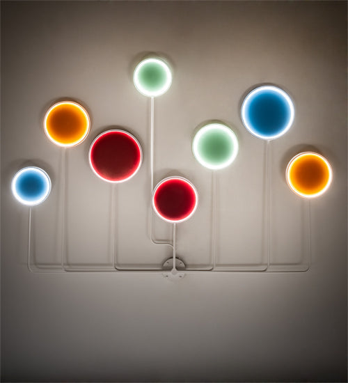 Meyda Lighting Paletta 82" LED White & Silver Metallic Wall Sconce With Multi-Colored Shade