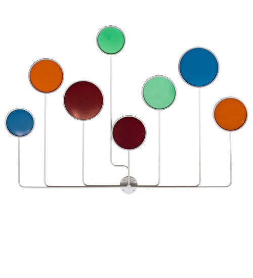 Meyda Lighting Paletta 82" LED White & Silver Metallic Wall Sconce With Multi-Colored Shade