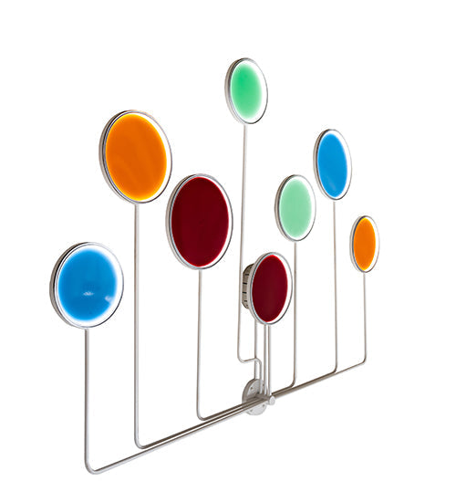 Meyda Lighting Paletta 82" LED White & Silver Metallic Wall Sconce With Multi-Colored Shade
