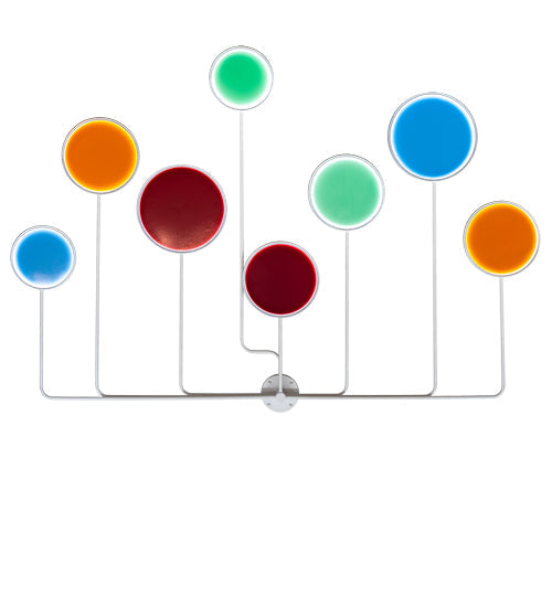 Meyda Lighting Paletta 82" LED White & Silver Metallic Wall Sconce With Multi-Colored Shade