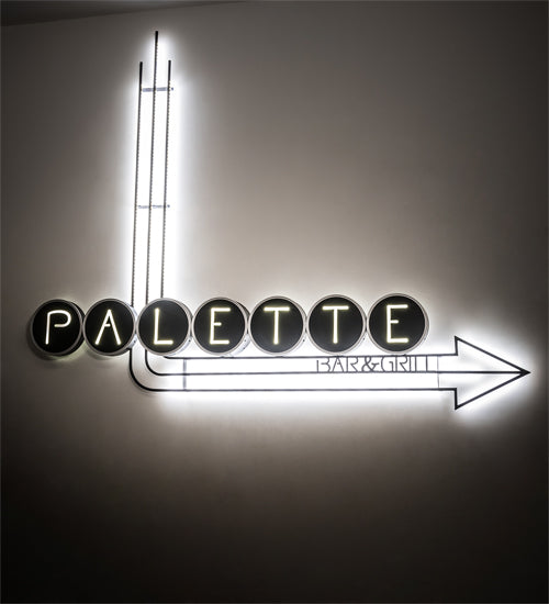 Meyda Lighting Paletta 85" LED Solar Black Wall Sconce With White Statuario Idalight Shade