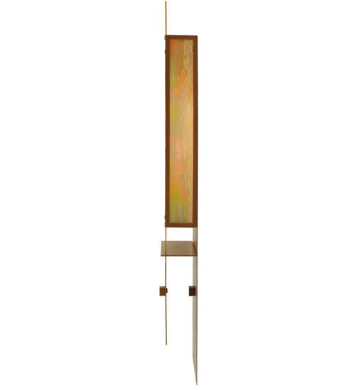 Meyda Lighting Palissade 12" 2-Light Metallic Bronze Wall Sconce With Beige Iridescent Shade Glass