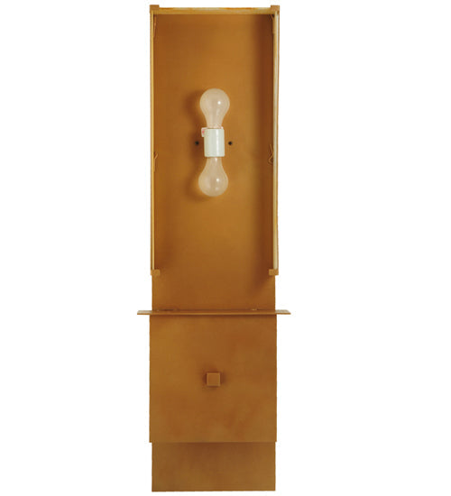 Meyda Lighting Palissade 12" 2-Light Metallic Bronze Wall Sconce With Beige Iridescent Shade Glass