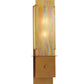 Meyda Lighting Palissade 12" 2-Light Metallic Bronze Wall Sconce With Beige Iridescent Shade Glass