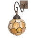 Meyda Lighting Pallavolo 11" Antique Copper Wall Sconce With Beige Iridescent Shade Glass