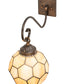 Meyda Lighting Pallavolo 11" Antique Copper Wall Sconce With Beige Iridescent Shade Glass
