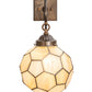 Meyda Lighting Pallavolo 11" Antique Copper Wall Sconce With Beige Iridescent Shade Glass
