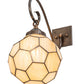 Meyda Lighting Pallavolo 11" Antique Copper Wall Sconce With Beige Iridescent Shade Glass