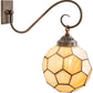 Meyda Lighting Pallavolo 11" Antique Copper Wall Sconce With Beige Iridescent Shade Glass