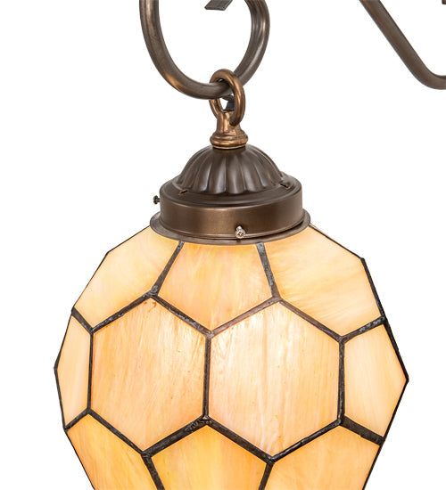 Meyda Lighting Pallavolo 11" Antique Copper Wall Sconce With Beige Iridescent Shade Glass