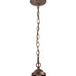 Meyda Lighting Pallavolo 14" Mahogany Bronze Ceiling Pendant Light With Beige Iridescent Shade Glass