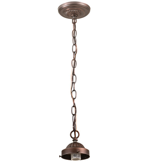 Meyda Lighting Pallavolo 14" Mahogany Bronze Ceiling Pendant Light With Beige Iridescent Shade Glass
