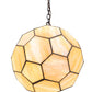 Meyda Lighting Pallavolo 14" Mahogany Bronze Ceiling Pendant Light With Beige Iridescent Shade Glass