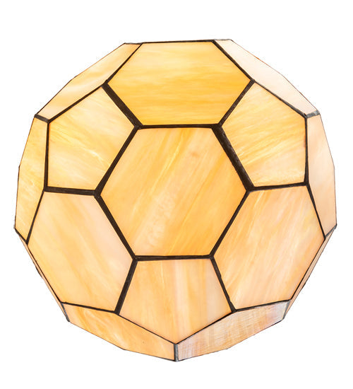 Meyda Lighting Pallavolo 14" Mahogany Bronze Ceiling Pendant Light With Beige Iridescent Shade Glass