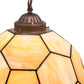 Meyda Lighting Pallavolo 14" Mahogany Bronze Ceiling Pendant Light With Beige Iridescent Shade Glass