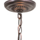 Meyda Lighting Pallavolo 14" Mahogany Bronze Ceiling Pendant Light With Beige Iridescent Shade Glass