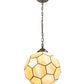 Meyda Lighting Pallavolo 14" Mahogany Bronze Ceiling Pendant Light With Beige Iridescent Shade Glass