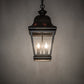 Meyda Lighting Palmer 12" 2-Light Black Patina Pendant Light With Clear Seeded Shade Glass