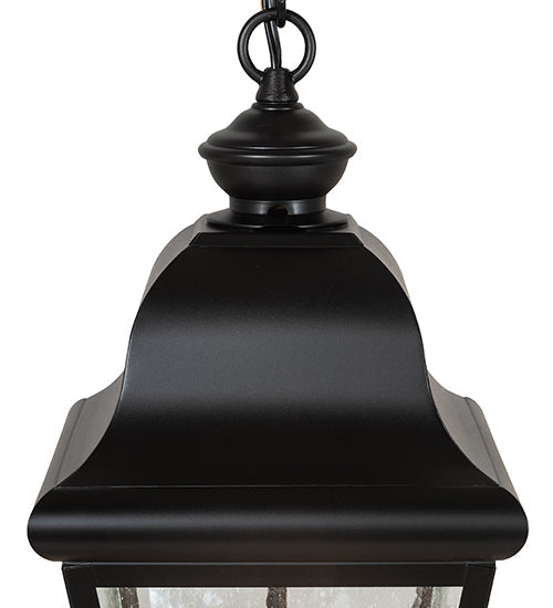 Meyda Lighting Palmer 12" 2-Light Black Patina Pendant Light With Clear Seeded Shade Glass