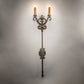 Meyda Lighting Palmira 13" 2-Light Antique Brass Wall Sconce With Ivory Faux Candlelight