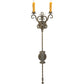 Meyda Lighting Palmira 13" 2-Light Antique Brass Wall Sconce With Ivory Faux Candlelight