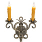 Meyda Lighting Palmira 13" 2-Light Antique Brass Wall Sconce With Ivory Faux Candlelight