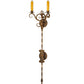 Meyda Lighting Palmira 13" 2-Light Gilded Tobacco Wall Sconce With Amber Faux Candlelight