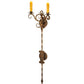 Meyda Lighting Palmira 13" 2-Light Gilded Tobacco Wall Sconce With Amber Faux Candlelight