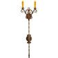 Meyda Lighting Palmira 13" 2-Light Gilded Tobacco Wall Sconce With Amber Faux Candlelight