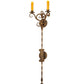 Meyda Lighting Palmira 13" 2-Light Gilded Tobacco Wall Sconce With Amber Faux Candlelight