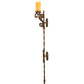 Meyda Lighting Palmira 13" 2-Light Gilded Tobacco Wall Sconce With Amber Faux Candlelight