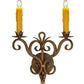 Meyda Lighting Palmira 13" 2-Light Gilded Tobacco Wall Sconce With Amber Faux Candlelight