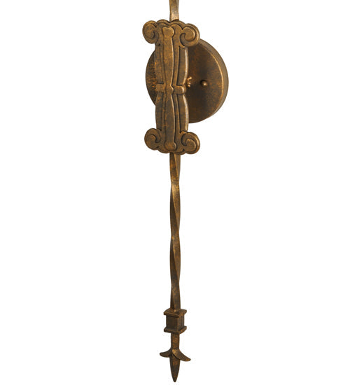 Meyda Lighting Palmira 13" 2-Light Gilded Tobacco Wall Sconce With Amber Faux Candlelight