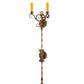 Meyda Lighting Palmira 13" 2-Light Gilded Tobacco Wall Sconce With Amber Faux Candlelight