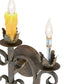Meyda Lighting Palmira 15" 3-Light Organic Rust Wall Sconce With Amber Faux Candlelight