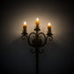 Meyda Lighting Palmira 15" 3-Light Organic Rust Wall Sconce With Amber Faux Candlelight