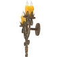 Meyda Lighting Palmira 15" 3-Light Organic Rust Wall Sconce With Amber Faux Candlelight