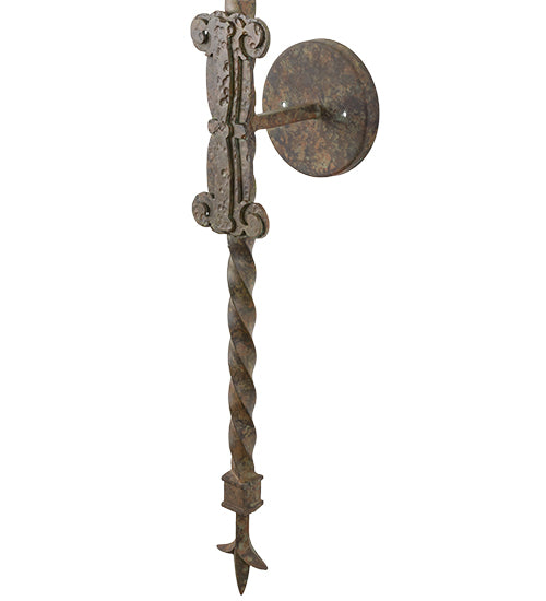 Meyda Lighting Palmira 15" 3-Light Organic Rust Wall Sconce With Amber Faux Candlelight