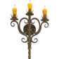 Meyda Lighting Palmira 15" 3-Light Organic Rust Wall Sconce With Amber Faux Candlelight