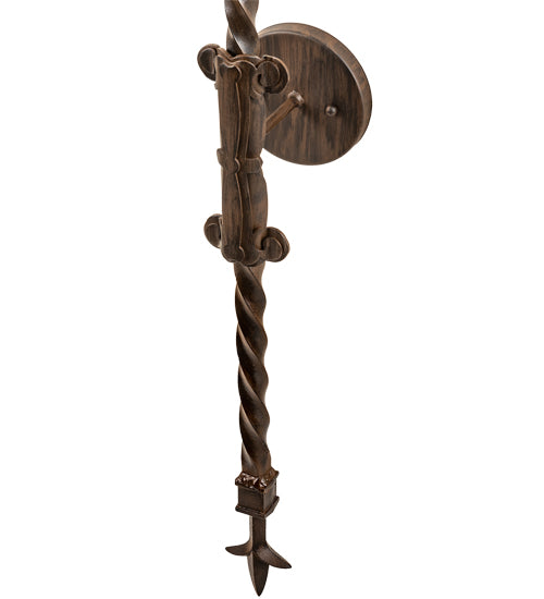 Meyda Lighting Palmira 16" 3-Light Classic Rust Wall Sconce With Ivory Faux Candlelight