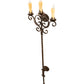 Meyda Lighting Palmira 16" 3-Light Classic Rust Wall Sconce With Ivory Faux Candlelight