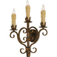 Meyda Lighting Palmira 16" 3-Light Coffee Bean Wall Sconce With Ivory Faux Candlelight