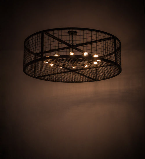 Meyda Lighting Paloma Golpe 182475 60" 12-Light Textured Black Pendant Light