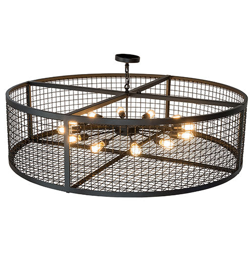 Meyda Lighting Paloma Golpe 182475 60" 12-Light Textured Black Pendant Light